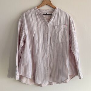 Sundry Striped Pink and Blue Button Down Shirt